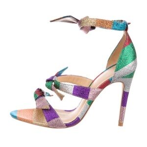 Alexandre Birman striped metallic bow heels